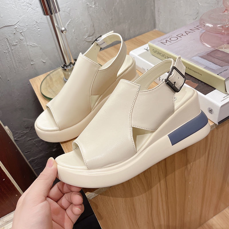 LURAD Sandal Wanita Wedges Korean Style Elegant BL363-362 BEIGE