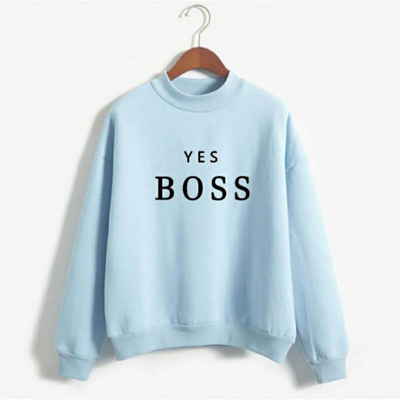 S - XXXXXL(6XL) Sweater YES BOSS Crewneck BIGSIZE OVERSIZE Pria Wanita JUMBO M L XL XXL 3XL 4XL 5XL