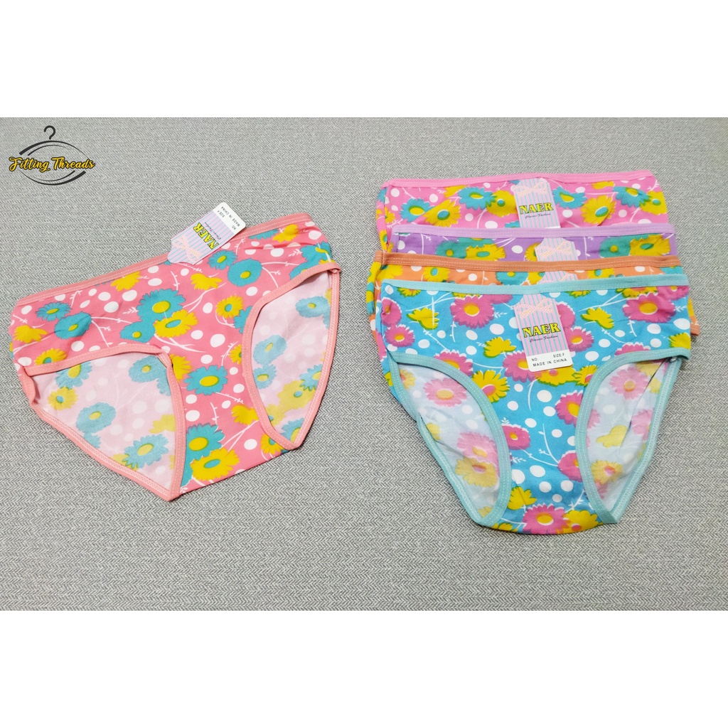 3 Pcs Daleman Celana Dalam Remaja Wanita NAER / CD Sempak Cewek Motif Bunga