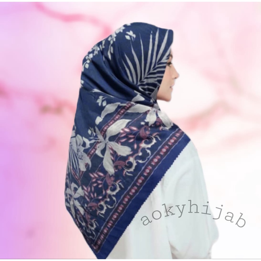 Promo !! Hijab  Segiempat Voal Motif Celline Series Kerudung Segiempat Motif Jilbab Voal