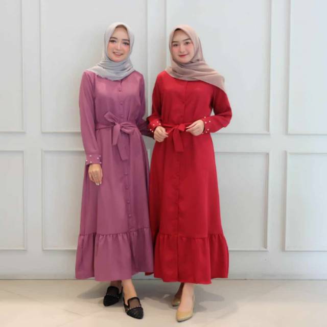 BAHIRA MAXI Gamis maxi muslimah TERLARIS dan termurah maxi dress Gamis Modern Elegan Gamis MURAH