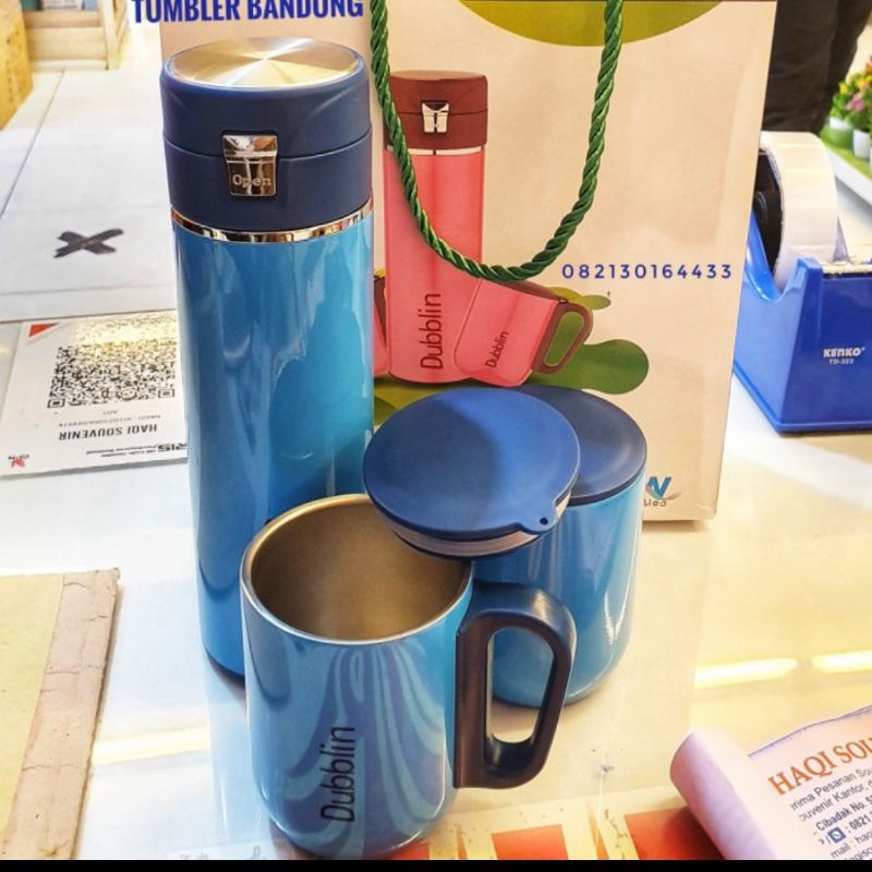 botol minum dubblin termos panas termos dubblin 1 set 500ml