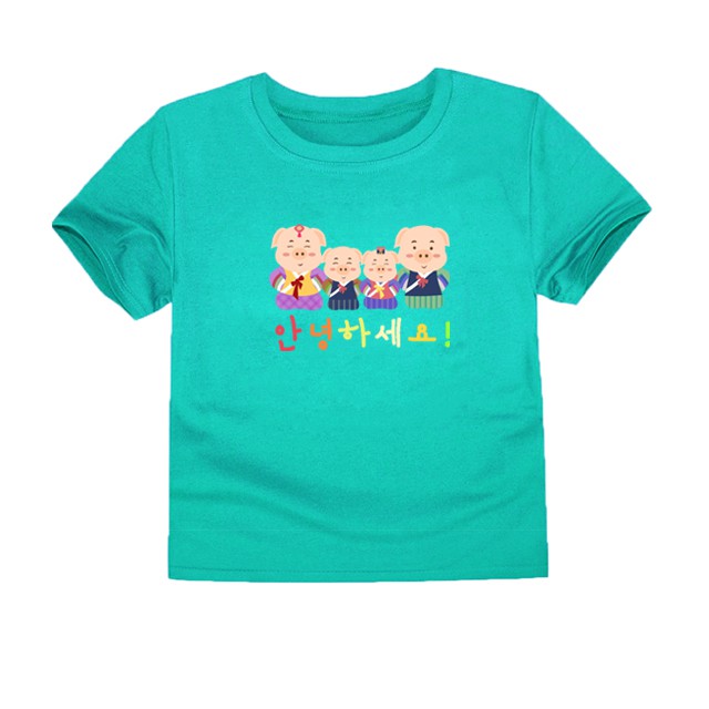 LittleFresco - Kaos Anak Anyonghaseo Hijau Muda