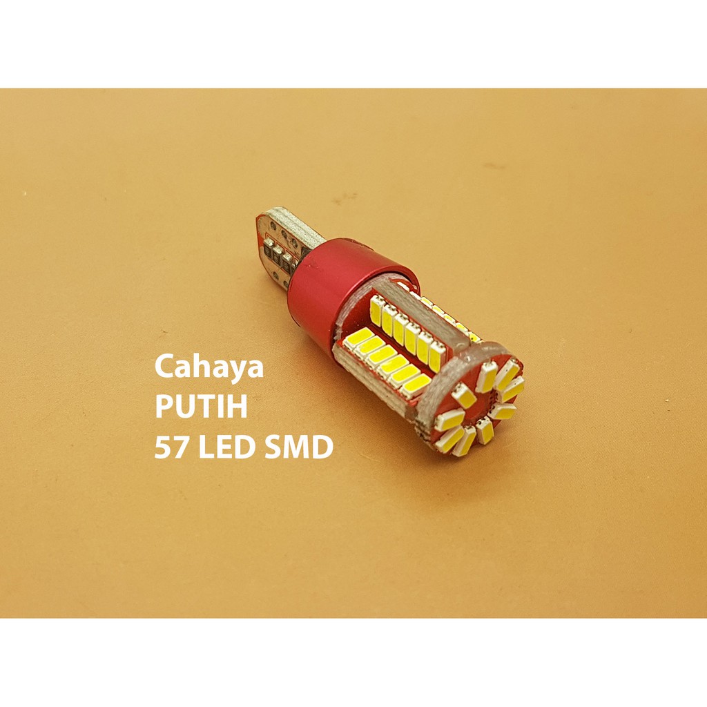 Cahaya PUTIH Lampu T10 Led 57 titik CANBUS Super Bright Senja Mundur