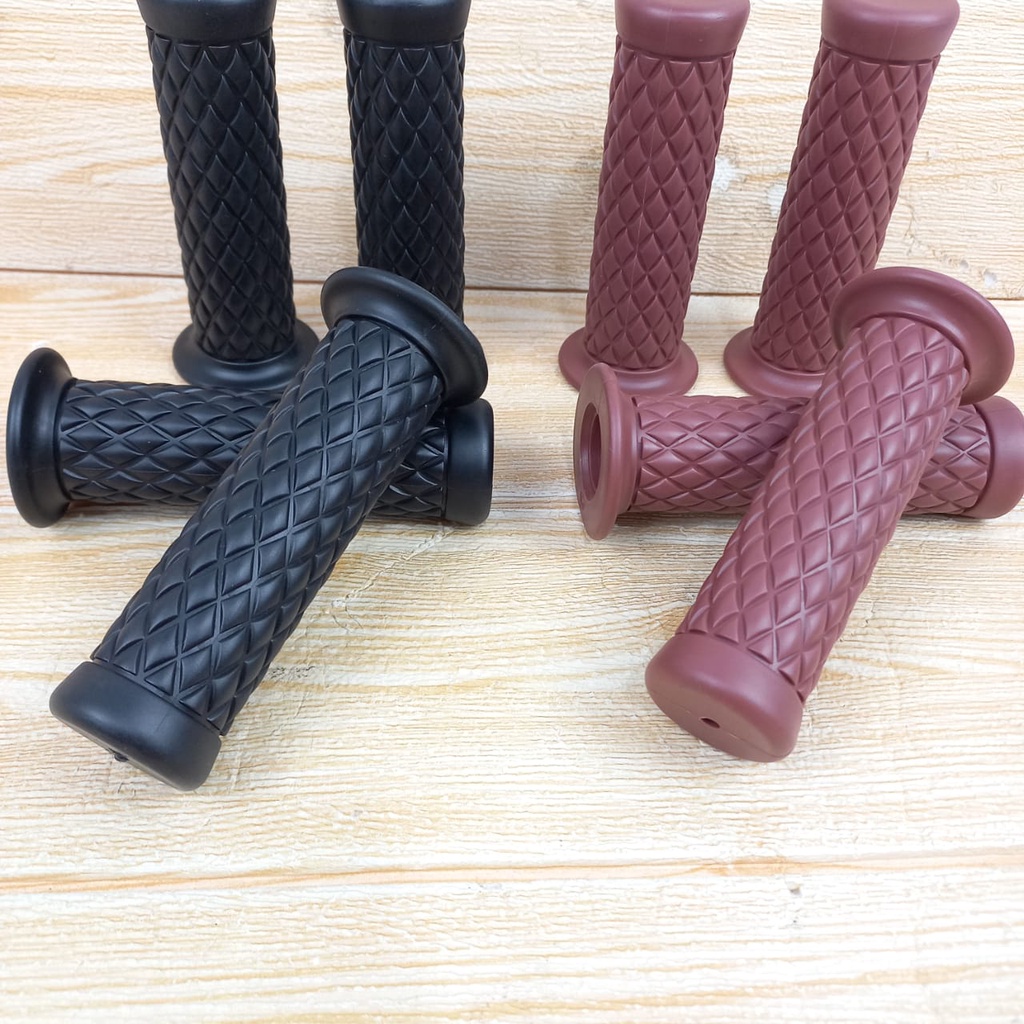 handgrip wajik grip karet hanfat model diamond classic Hitam Coklat Caferacer Japstyle Vespa W175 diamond custom grip