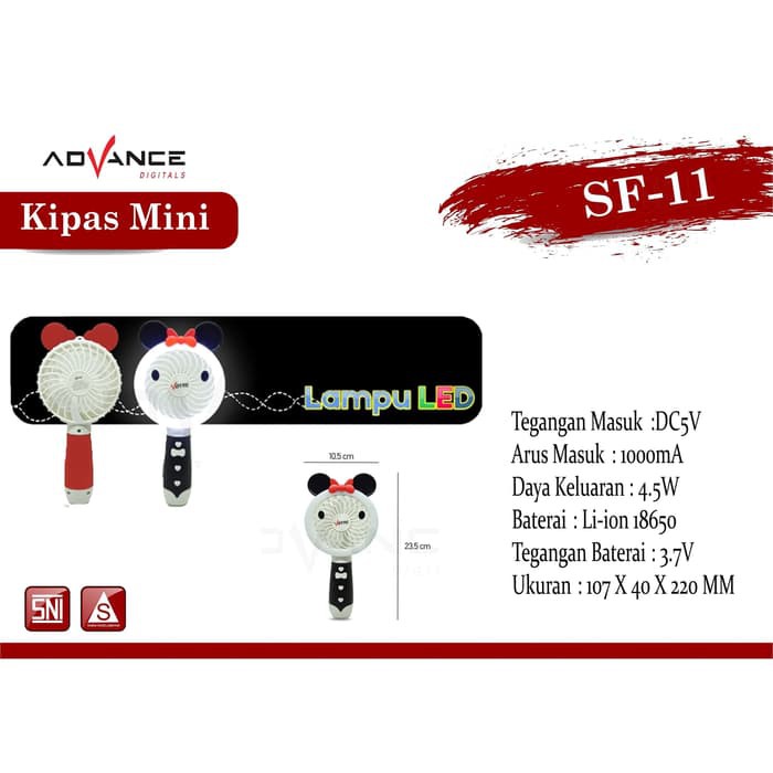 Kipas Angin Mini Portable + Lampu LED Votre SF-11