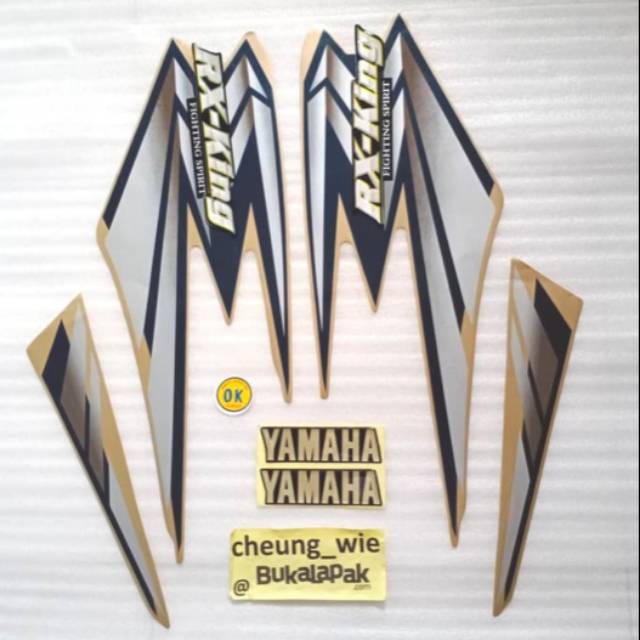 lis body/ striping /stiker + Emblem Tangki yamaha RX King new 2002 gold Limited edition kw super