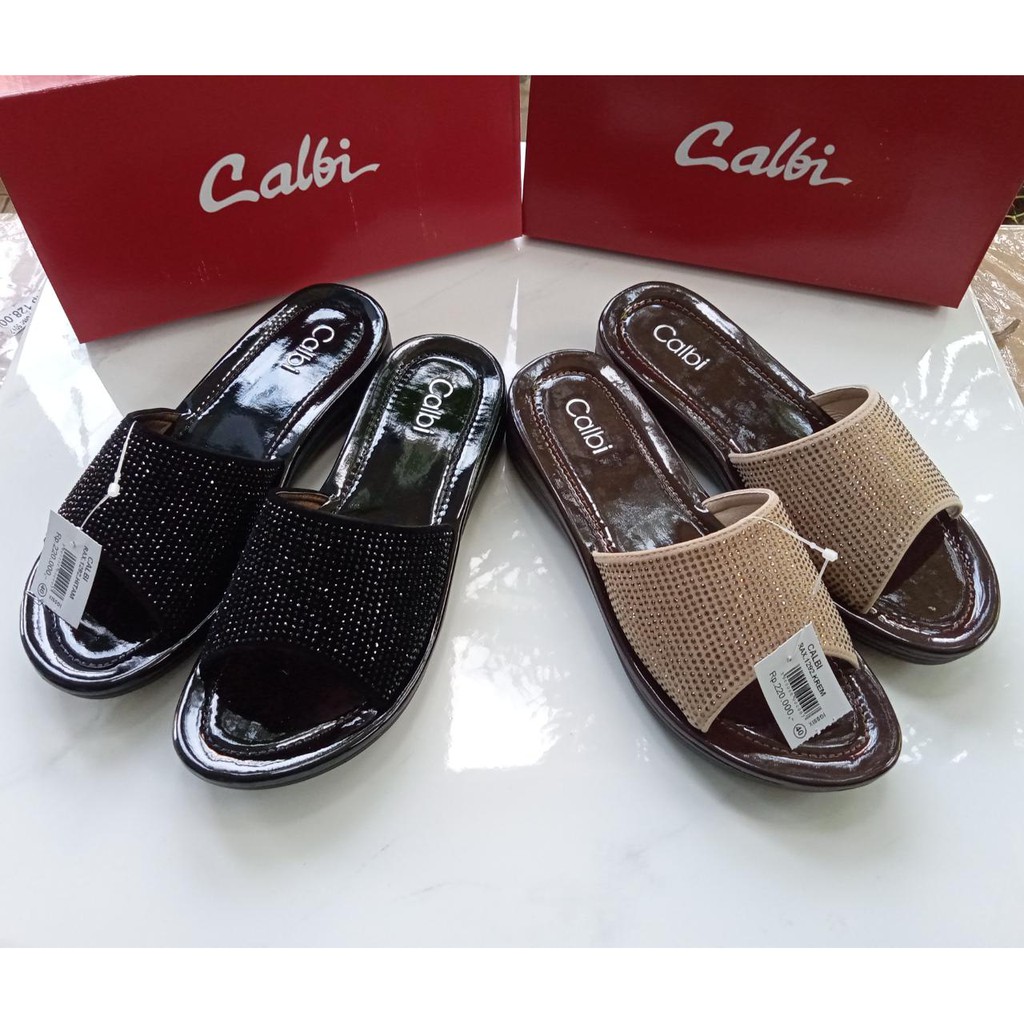 wedges 2cm  RAX.1292 Hitam dan Krem Calbi
