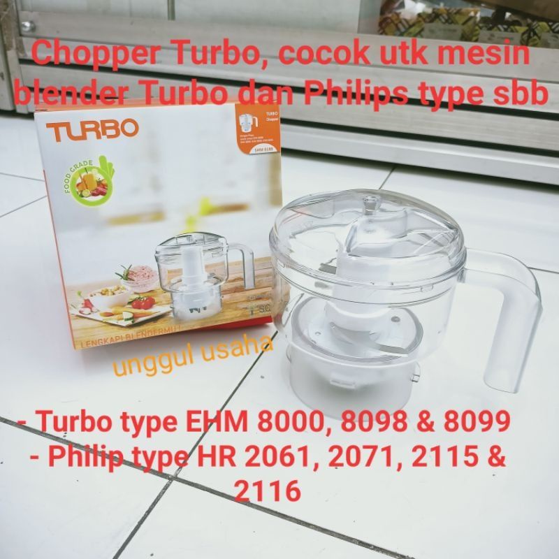 GELAS CHOPPER BLENDER PLASTIK TURBO COCOK PHILIPS HR 2115 2116 2061 2071 TURBO EHM 8000 8099 8098