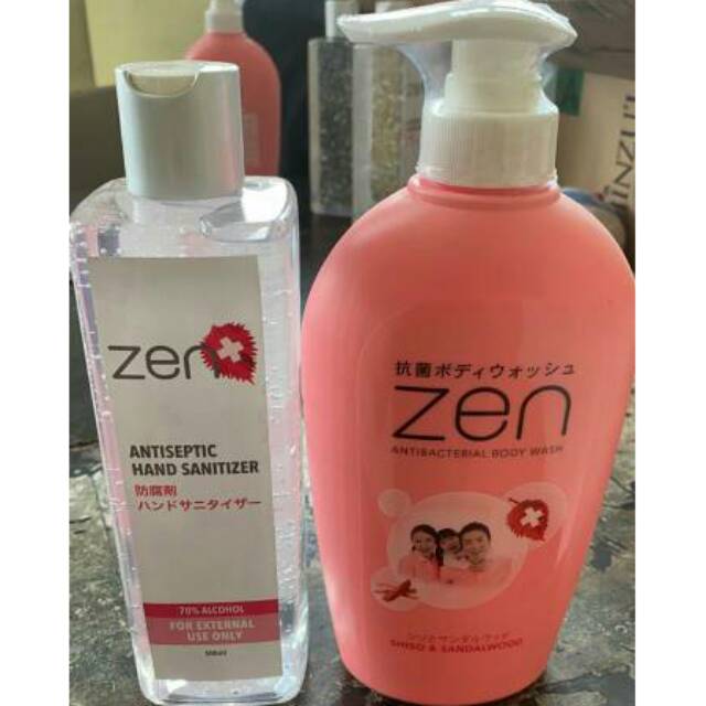 ZEN Handsanitizer 500ml + Bodywash Zen 500ml Sisho and Sandalwood
