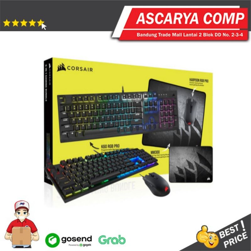 CORSAIR 3-IN-1 GAMING BUNDLE (K60 RGB PRO + HARPOON RGB PRO + MM300 )