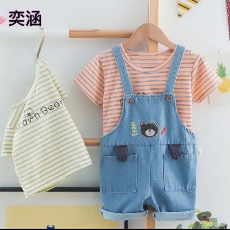 OVERALL ANAK LAKI LAKI DAN PEREMPUAN IMPORT 6 BULAN - 4 TAHUN / SETELAN OVERALL 2 IN 1 CELANA DAN KA