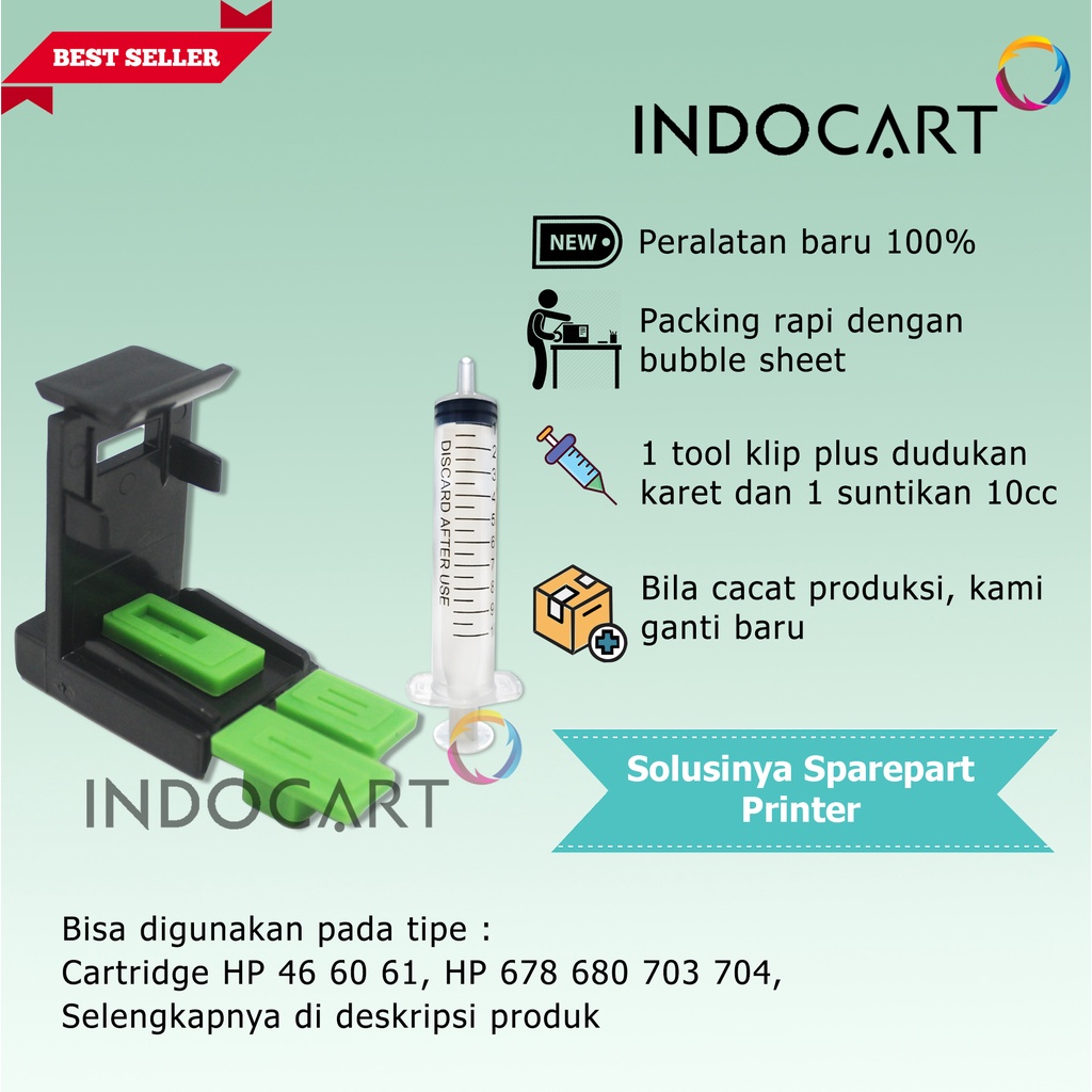Refill Clip-Tool Kit-Klip Penyedot Tinta HP 74 75 92 93 94 95 96 97 98