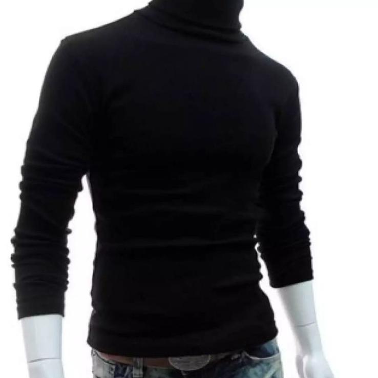 PGD.26Au22ᵂ ▪ baju kaos turtleneck turtle neck pria lengan panjang polos distro / kaos leher tinggi 