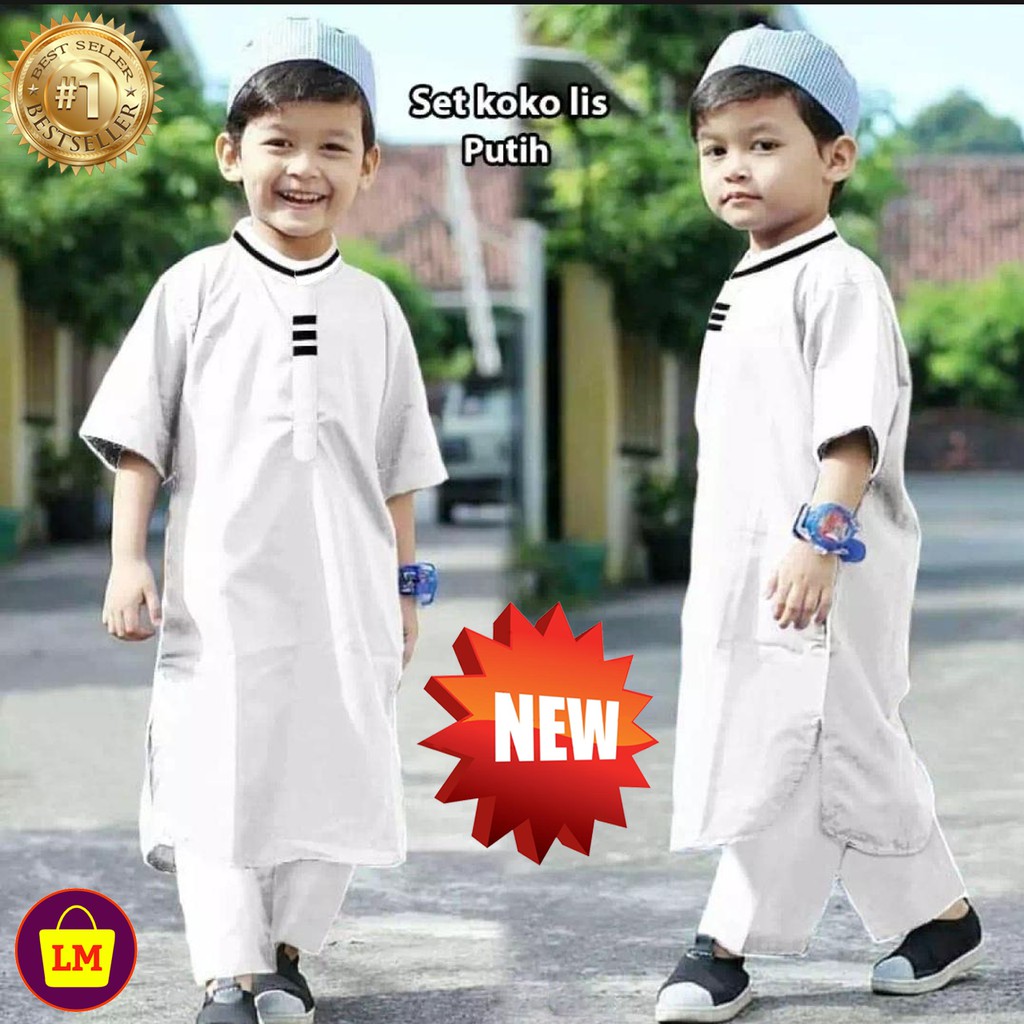 TERBARU TERMURAH TERLARIS Baju SETELAN KOKO ANAK LIST Usia 2-15 tahun LMS 11447 11449 11451 11453