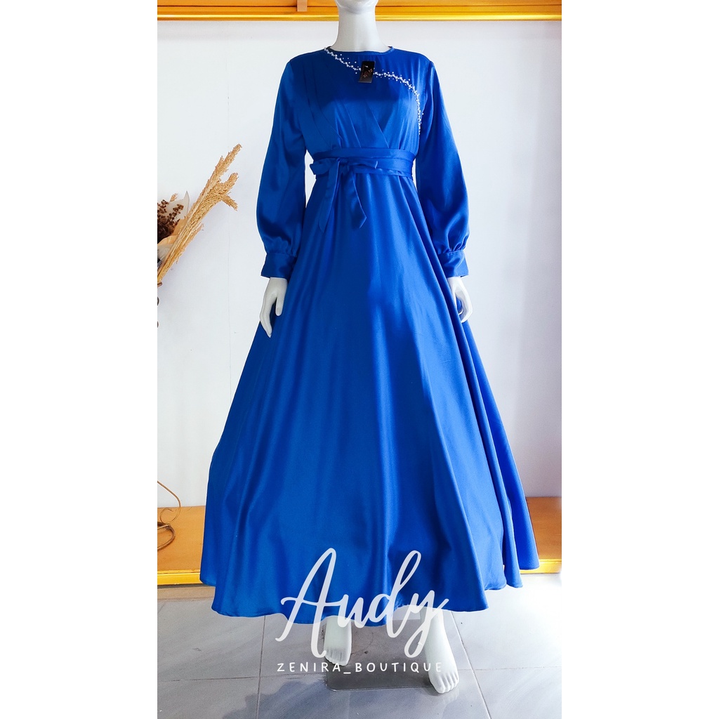 AUDY DRESS draperi berpayet / baju pesta kondangan / lamaran couple / gaun wisuda