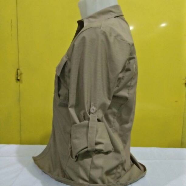 kemeja pdl/lapangan tan ripstop cotton panjang