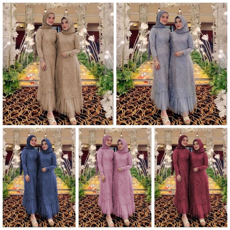 Dress Geraldine Maxi Pesta Gamis Kondangan Ready Size L - XXL
