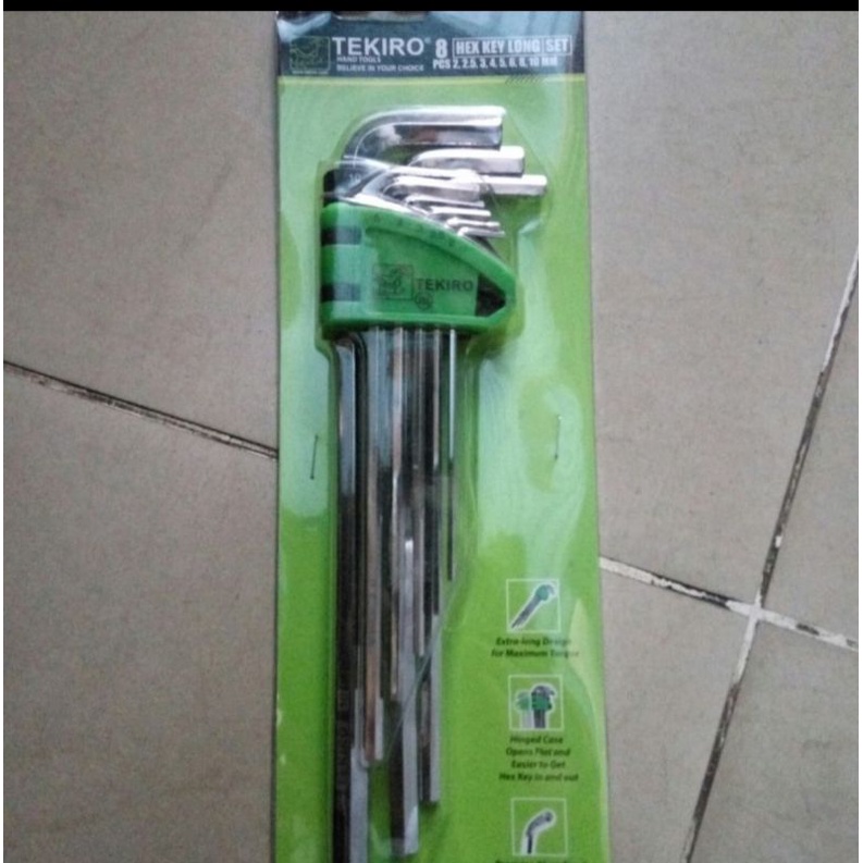 tekiro Ls1200 kunci L set panjang 8pcs hex key LS 1200