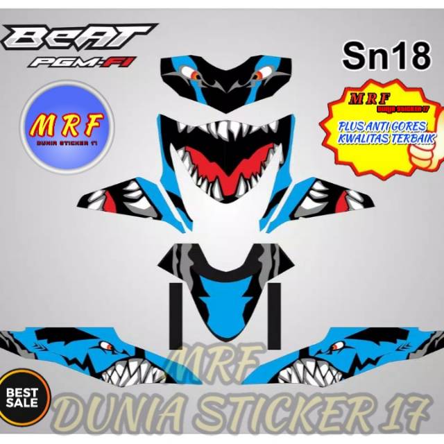 dekal beat karbu stiker decal beat karbu decal stiker beat karbu stiker motor beat karbu shark biru