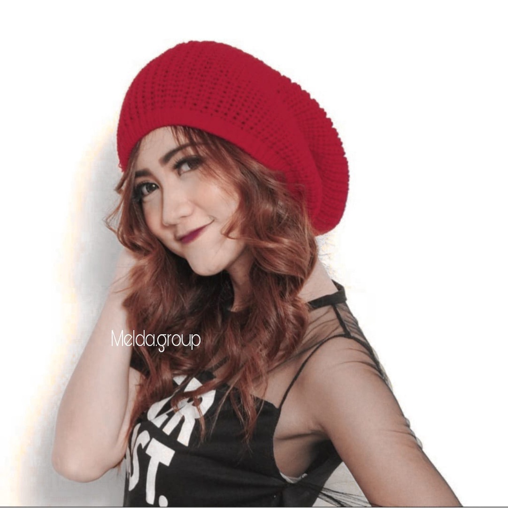 Kupluk Rajut Besar Topi Kupluk Pria Wanita Knitted Outdoor Unisex