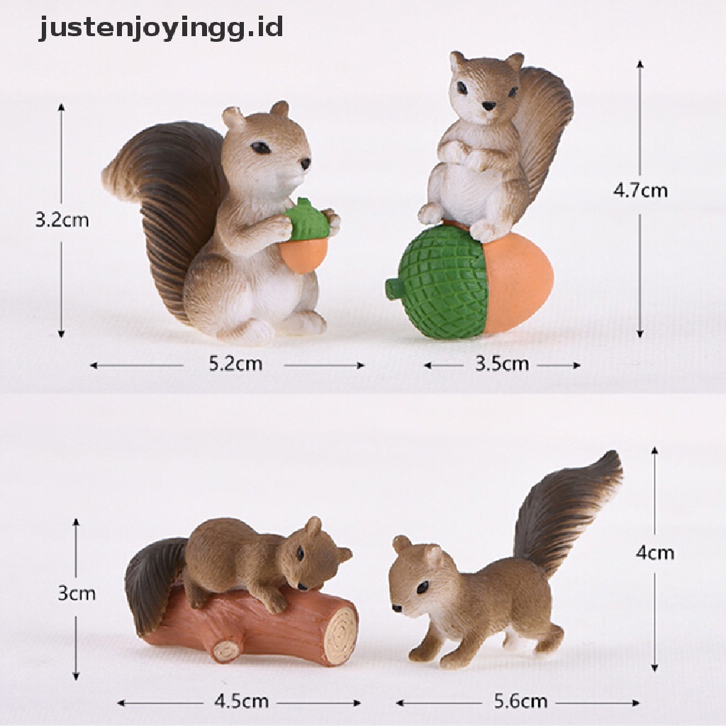 4 Pcs Miniatur Tupai Bahan Resin Untuk Hadiah