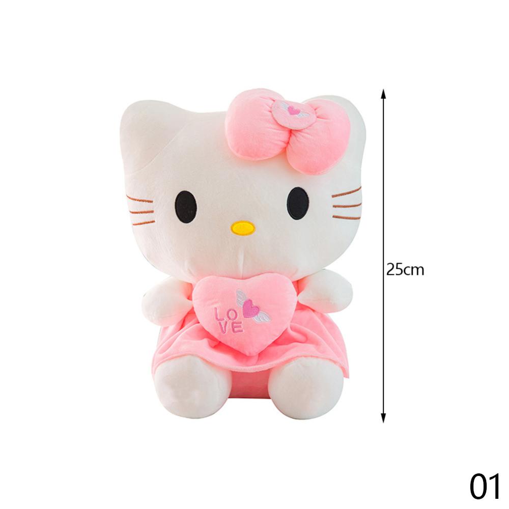 Timekey Mainan Boneka Stuffed Plush Kartun Hello Kitty 25cm Untuk Hadiah Ulang Tahun Anak N9Y8