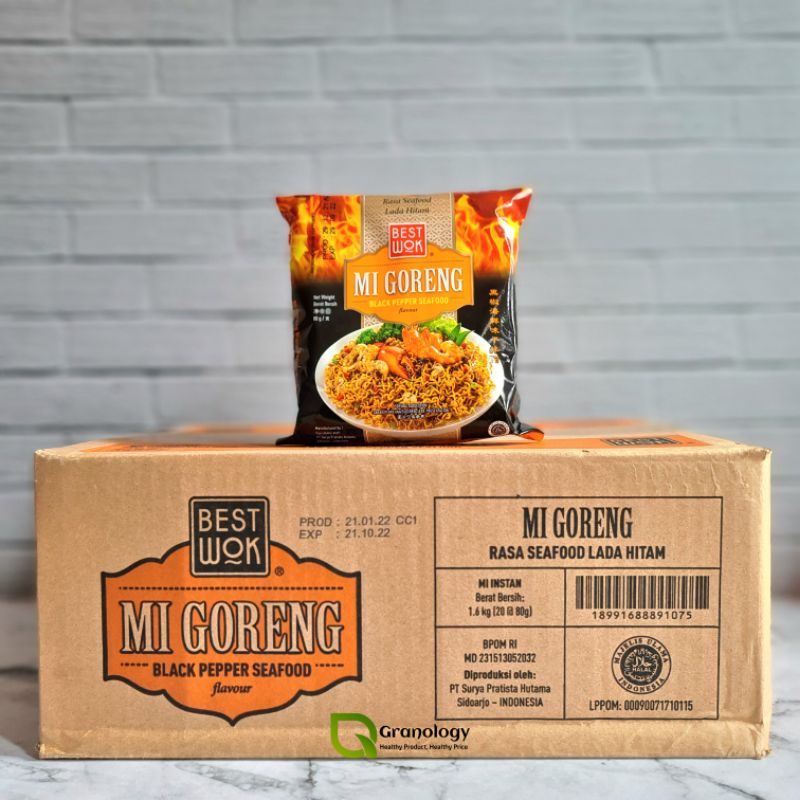 Best Wok Mie Goreng Instan Blackpepper Seafood 1 dus 20 pcs