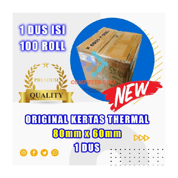 

Kertas thermal paper roll Kertas Termal 80 x 60 1 Dus terlaris