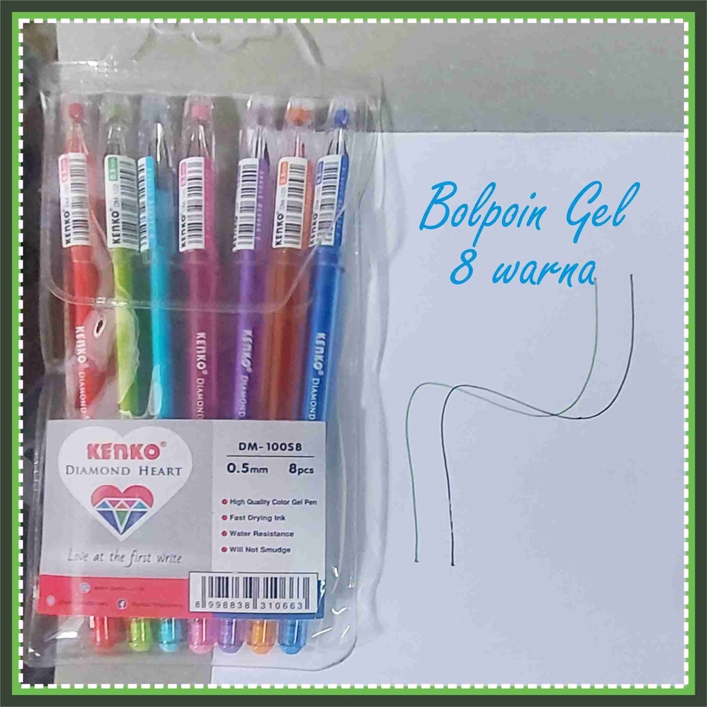 

PULPEN PENA GEL SET 8 WARNA KENKO DIAMOND ART - 0.5 MM