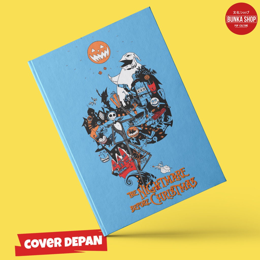 

Note Book Hardcover Film The Nightmare Before Christmas Blue Cover Ukuran A5 Notebook Gift Couple