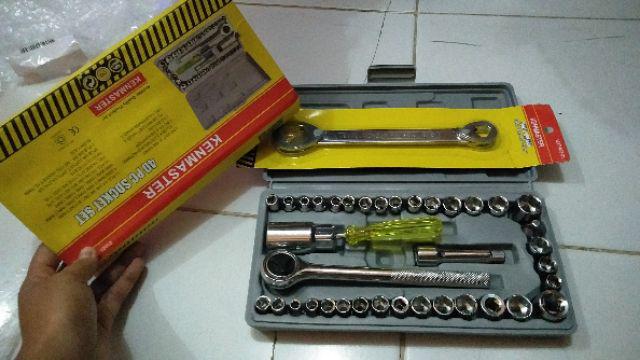 Kunci Sock Set 40 Pcs & Kenmaster Kunci Ring Pas Toolkit Snap N Grip