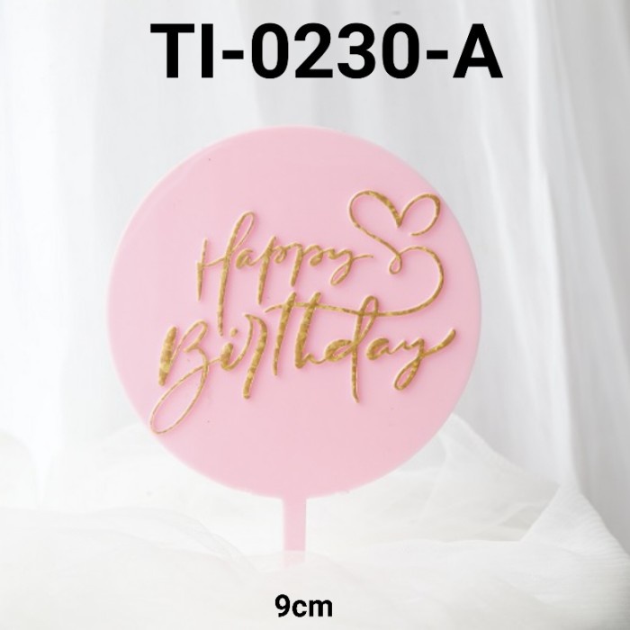 

GR-TI-0230 CAKE TOPPER TULISAN KUE TART HAPPY BIRTHDAY BACKGROUND PINK EKSKLUSIF