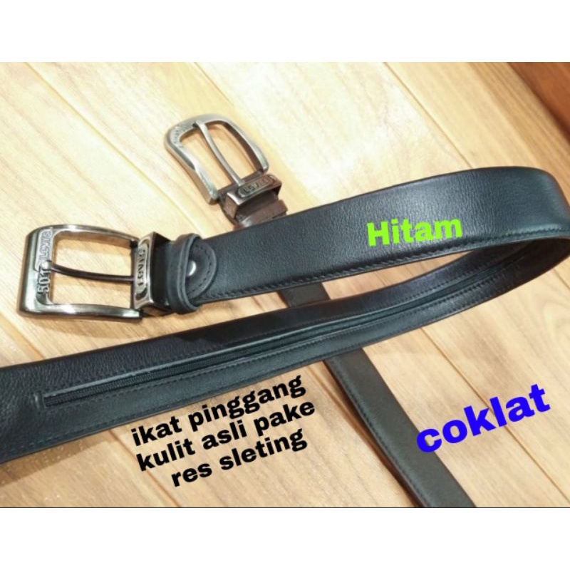 Ikat pinggang pria / Ikat pinggang kulit Resleting / Gesper pria / Gesper asli kulit
