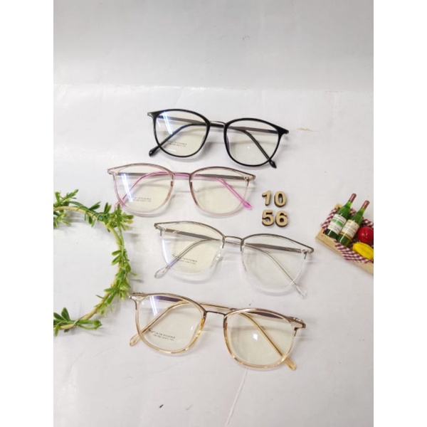 Frame 1056 | Kacamata kotak | Paket kacamata minus/plus/cyl/antiradisi | korea