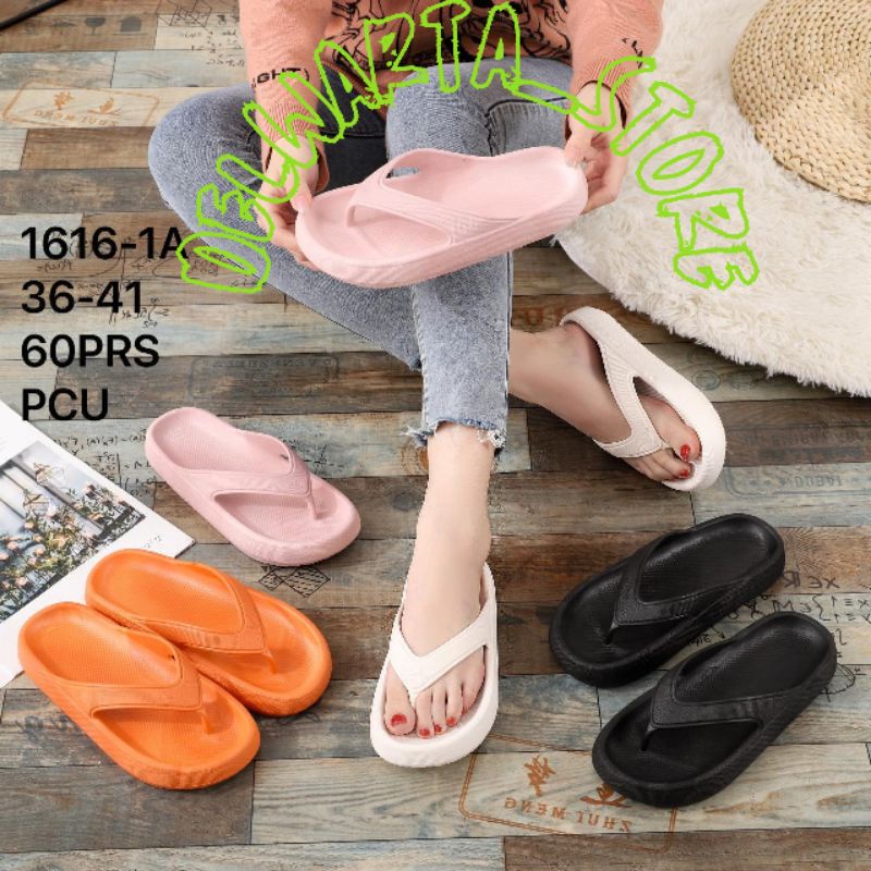 1616-1A sandal japit jelly perempuan.bahan import balance