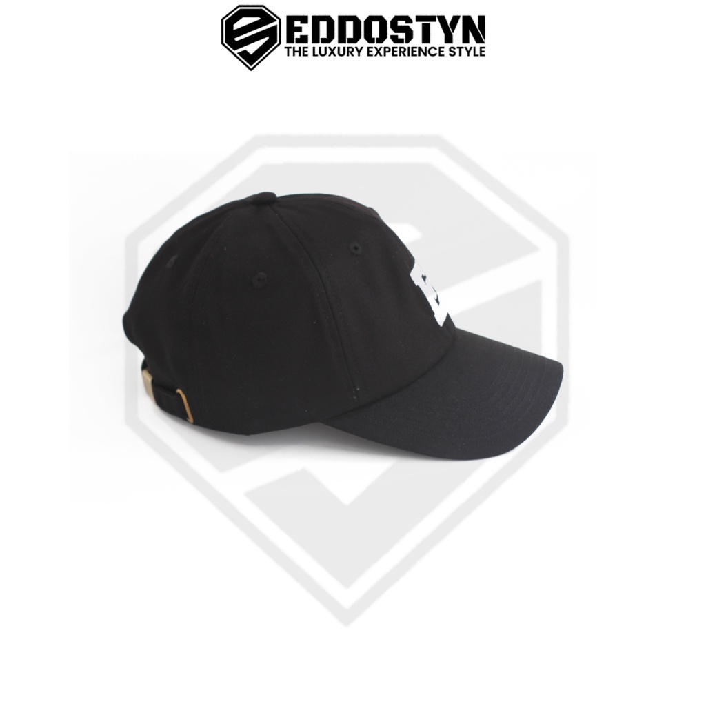 Topi Polocaps Baseball Pria Wanita Dewasa Original Premium Eddostyn Full Hitam