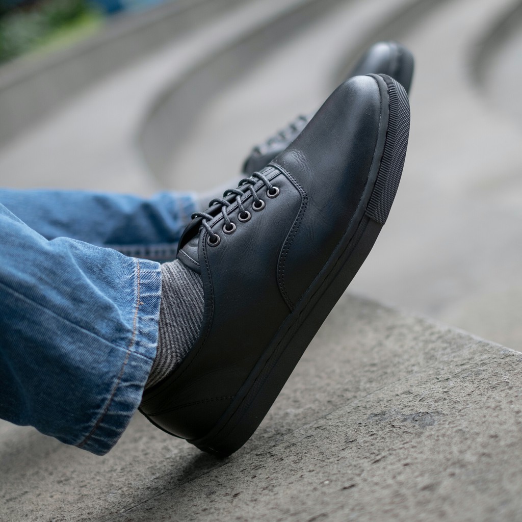 STEVE FULL BLACK |FORIND x Kenzio| Sepatu Casual Sneakers Kasual Polos Pria Ori Lokal Footwear Jalan