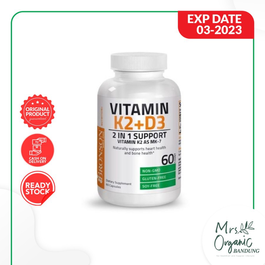 Vitamin Suplemen K2 + D3 Bronson 60 Kapsul