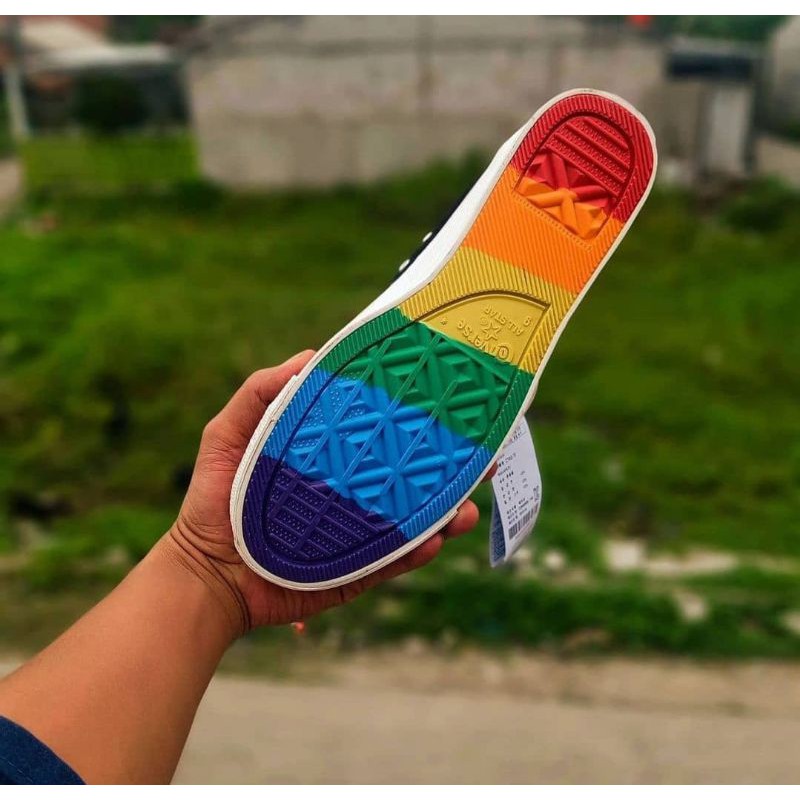 SEPATU CONVERSE 70s LOW CT RAINBOW BLACK WHITE