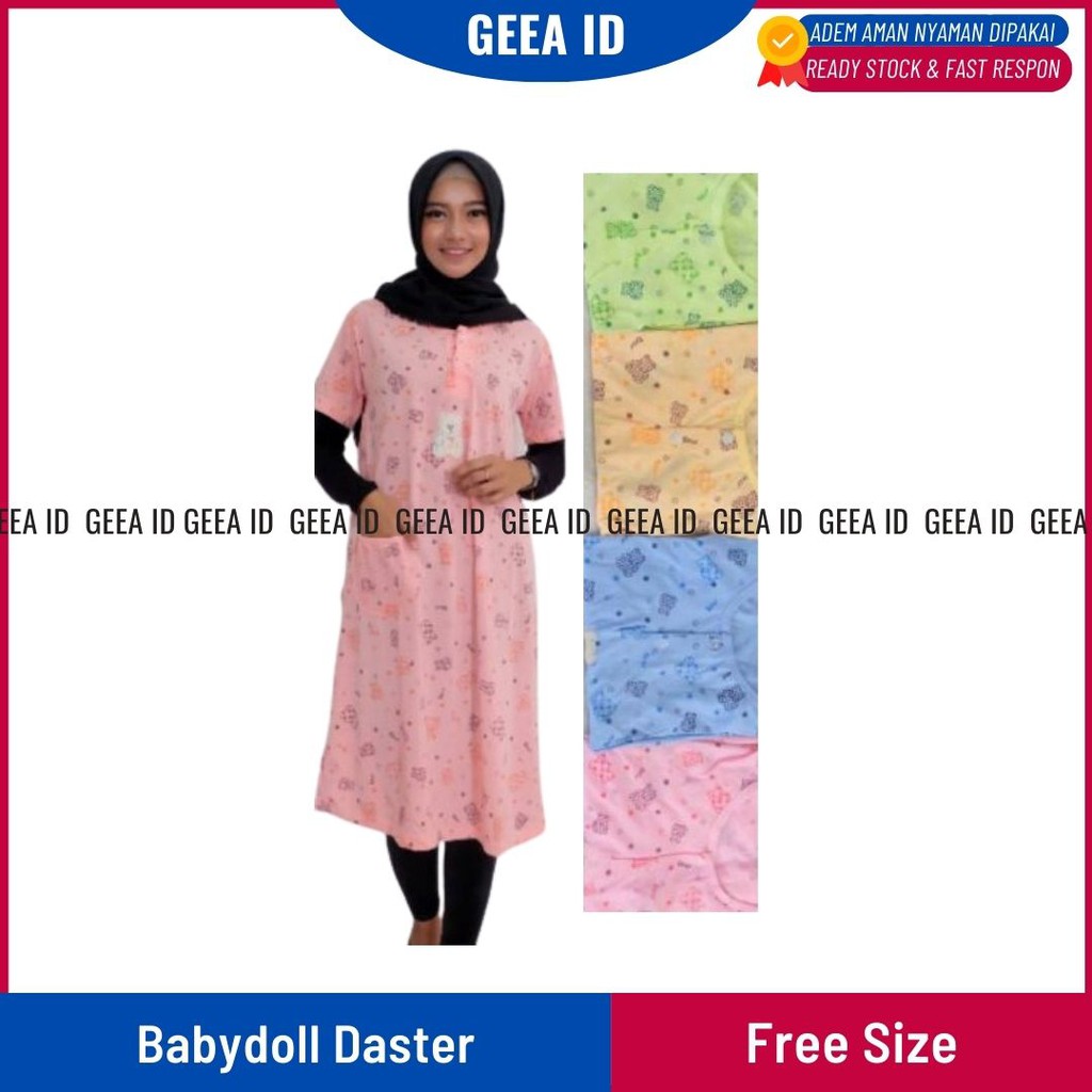 BABYDOLL DASTER LENGAN PENDEK - GEEA.ID