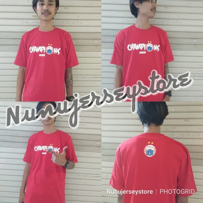 NJSTO1082 KAOS BAJU PERSIJA JAKARTA CHAMPIONS JUARA REAL PICTURE ASLI KEREN