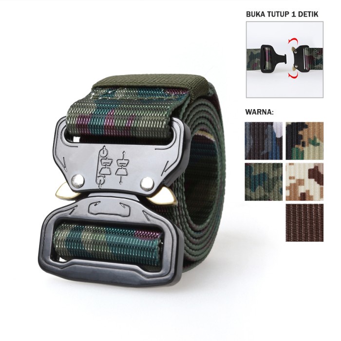 PROMO ELFS - IKAT PINGGANG PRIA TACTICAL COBRA ARMY BUCKLE KLIK BELT