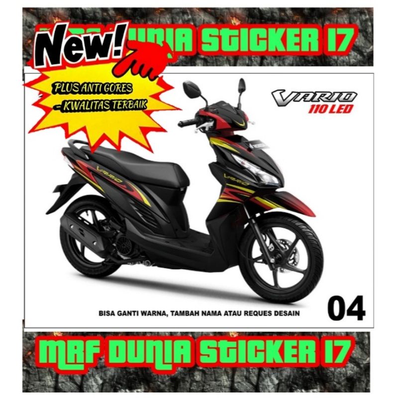 Sticker Decal Motor Vario 110 Led Full Body dekal motor Vario 110 Led Full Body Stiker Striping moto