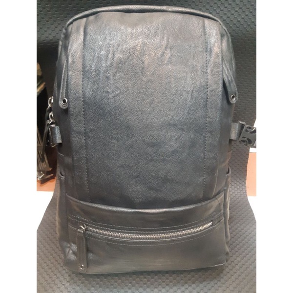 Ransel kulit Tas punggung pria/wanita kulit import Elegant