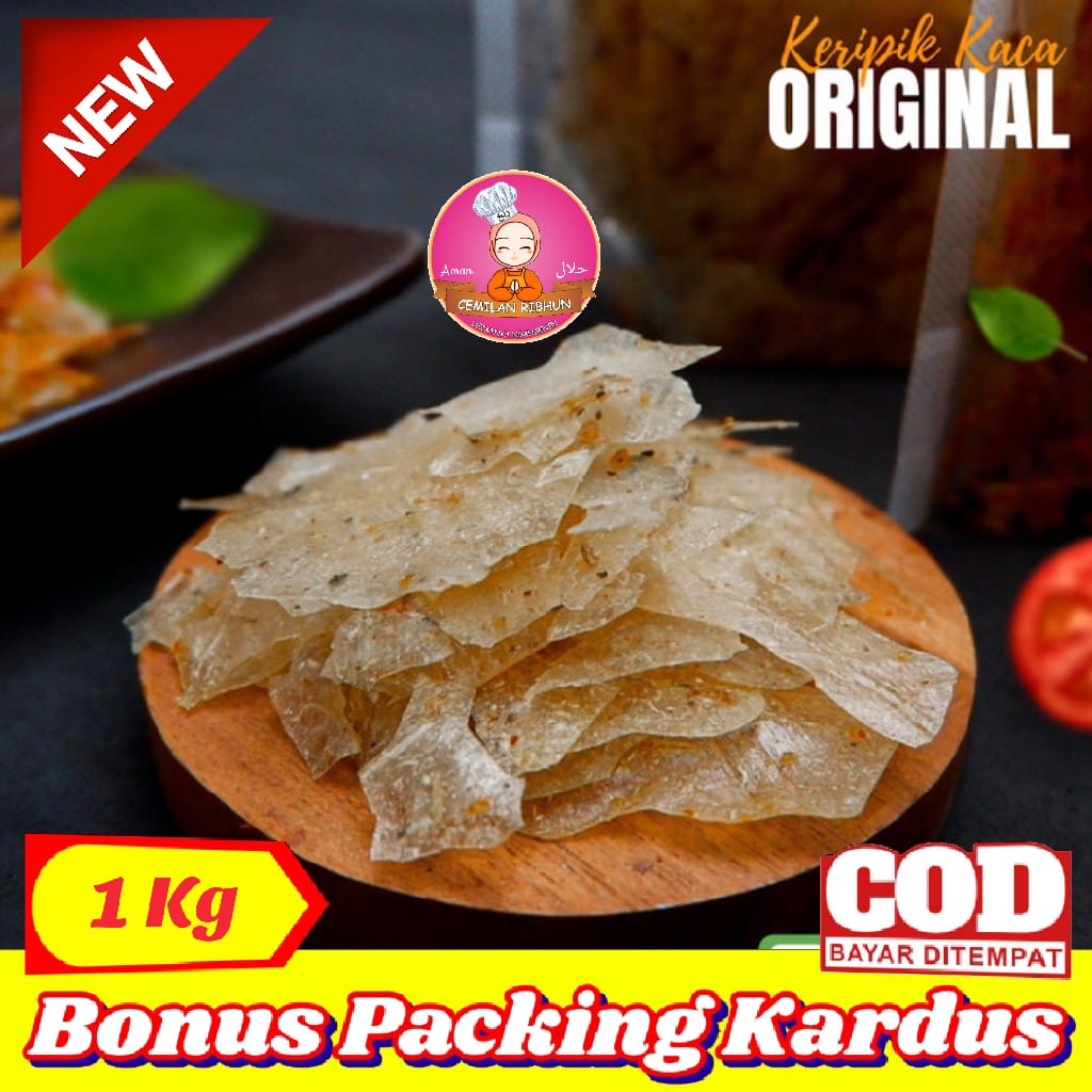 

[1Kg] Keripik Kaca Original Premium / keripik kaca / Kecimpring Cemilan Ribhun makanan ringan