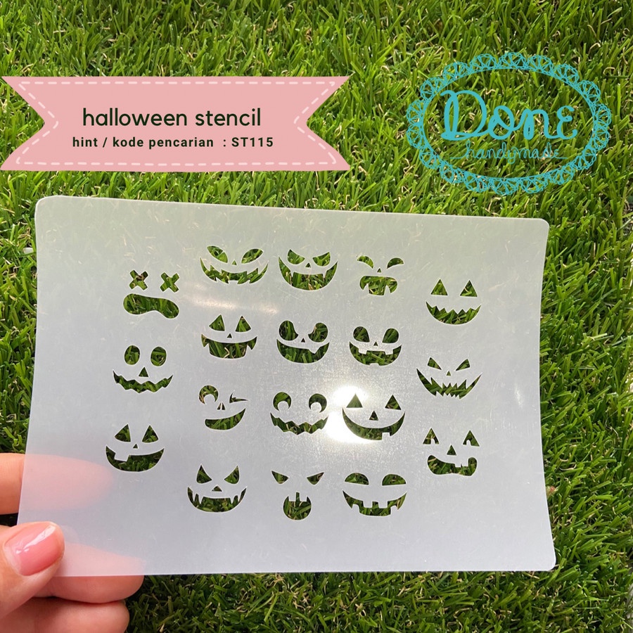 Done Handymade stencil halloween pumpkin face scrapbook st115