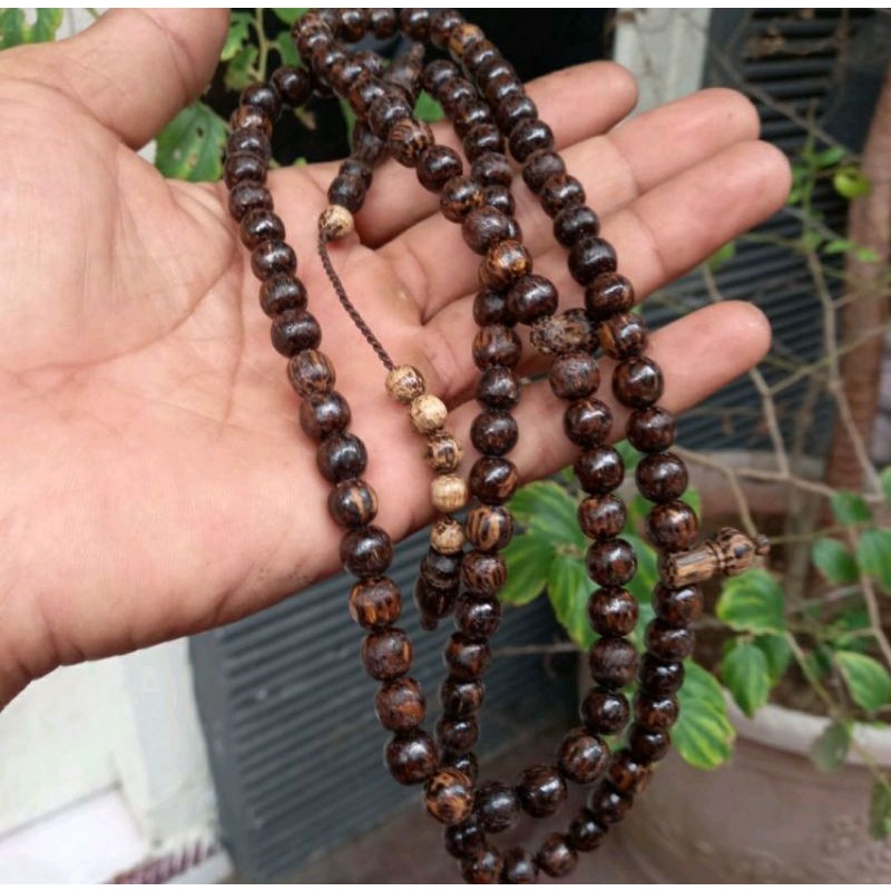 TASBIH KAYU AREN LANANG 8mm TASBIH 99 BUTIR ASLI KAYU AREN LANANG