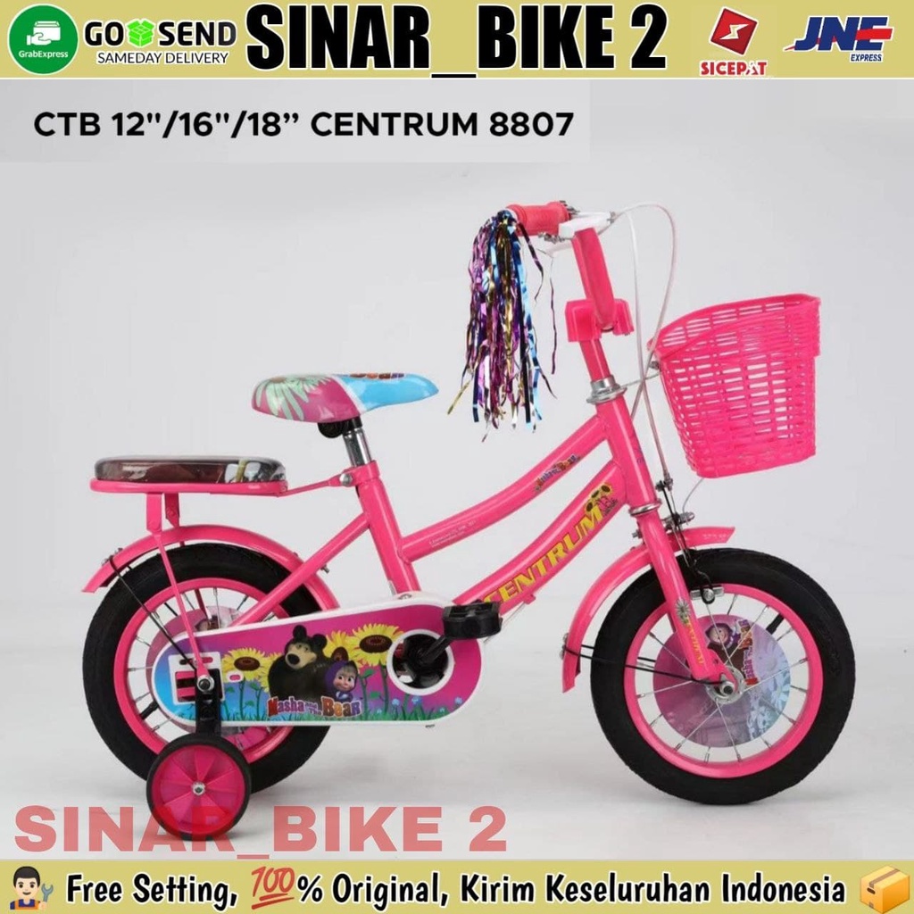 Sepeda Anak Perempuan MINI CENTRUM CT 8807 Ukuran 12 16 18 Inch