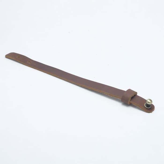 gelang simple kulit asli warna coklat CH - leather bracelet - PHAC191